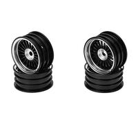4Pcs Aluminum Alloy Wheel Rim for Axial SCX24 1/24 Remote Control Car Diameter 26.5mm/1.0in Wheel Hex 7mm/0.28in (Black)