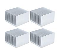 4Pcs Aluminum Cooling Fins Heat Sink, High Efficiency Radiator for Electronics CPU Module, 60x60x39mm Heatsink Kit with Anodic Oxidation Treatment, Compact Design for Power Modules (Without adhesive)