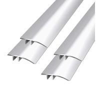 4PCS Aluminum Floor Transition Strip Door Bar,Metal Floor Bar for Doorways Threshold Ramp Tile Laminate Planks,Bridge The Height Between 6-12mm(Silver,0.9mx4.3cm)