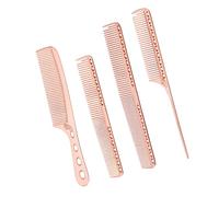 4Pcs Aluminum Hair Combs Set: Long Cutting Comb Short Styling Comb Handle Combs And Tail Comb For Professional Barbers