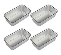4Pcs Aluminum Loaf Tin Rectangular Non-Stick Bread Mould Bread Loaf Pans Kitchen Dining Bar Supplies