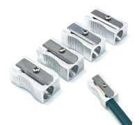 4PCS Aluminum Single-Hole Pencil Sharpeners for Art Sketch FeiatPogra Eyebrow Pencils School & Office Stationery Lip Liner Sharpener