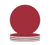 4PCS Amaranth Red Coasters Non-Slip Round Drink Coasters with Ceramic Stone and Cork Base, Heat Resistant Absorbent 33.00Stone Coaster Set for Kinds of Mugs and Cups, 4 Inch