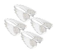 4Pcs Angel Pendant Pin Brooches, Crystal Angel Bling Pin Brooches Pendants Jewelry Accessory(White)