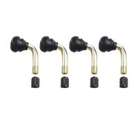 4PCS Angled Tubeless Valve Stem PVR40 PVR50 Black Gold(4PCS PVR70) | 90-degree bent design, easy access for pumps, fits tight rim spaces, rubber and for aluminium build