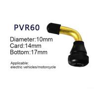 4PCS Angled Tubeless Valve Stem PVR40 PVR50 PVR60 PVR70 | Compatible with PVR40 to PVR70 models, rubber and for aluminium alloy, gold cap included, secure fit(4PCS PVR60)