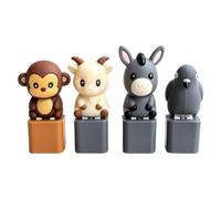 4PCS Animal Sound Fidget Clickers, Cute Push Button Noise Maker Keychain Toy, Seagull Mine Button Keychain, Real Sound, LED Light, Adults Keyboard Clicker for Fun& Stress Relief (4PCS-MIX)