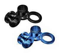 4PCS Anodized Black Dark Blue 00g 10mm Flesh Screw Ear Gauge Earring Tunnel Plug Stretcher Piercing Jewellery 4118