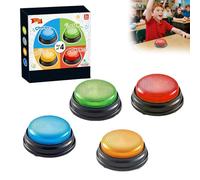 4pcs Answering Buzzers for Quizzes, with 4 Sounds, Siren, Buzz, Laser, Charge, Answer Buzzers for Classroom Home Party, Talking Button, Answer Button, Game Buzzers, for Kids Adult Family
