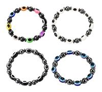 4Pcs Anti Alcohol Bracelet, Glame Anti Alcohol Bracelet, White Blue Black Mixed color Adjustable Bracelets for Daily Wear and Social Events