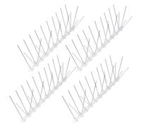 4pcs Anti Bird Spikes Strips for Pigeons and Swallows, Silver