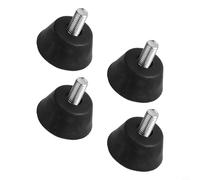 4Pcs Anti-Slip Rubber Feet for Woodworking Lathes - M8 Thread Shock Absorbing Pads, 35x31mm Black Rubber Leg Mats Compatible with 10181218 Series