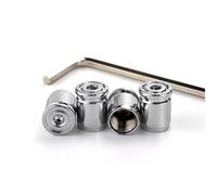 4pcs Anti-Theft Tyre Valve Caps for Audi R8 42/4S 2006-Present Premium Metal Dust Covers with Rubber O-Ring Seal and Hex Wrench Locking System,Silver