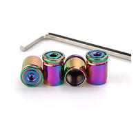 4Pcs Anti-Theft Valve Caps, Tire Tyre Wheel Car Auto Caps Universal Car Moto Bike Tire Wheel Valve Stem Caps Dust Covers (Bullet/Colorfu)