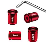 4Pcs Anti-Theft Valve Caps, Tire Tyre Wheel Car Auto Caps Universal Car Moto Bike Tire Wheel Valve Stem Caps Dust Covers (Bullet/Red)