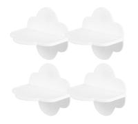 4pcs Anti Tip Furniture Anchors for Cabinet and Shelf Wall Safety | Self Adhesive Plastic Set, White Finish, Prevents Shaking and Tipping, for TV Cabinet and Office Furniture