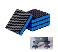 4Pcs Anti Vibration Pads 4'' X 4'' X 7/8" Sound Isolation Ribbed Rubber Mats with EVA Center, Heavy Duty Blue EVA Pad 3/8" Pre-Drill Hole Vibration Isolator Pad for Washing Machine, Dryers, Treadmill