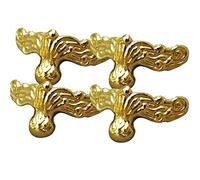 4pcs Antique Brass Leg Corner Protector Embossing Leg Shape Jewelry Chest Gift Box Decorative Feet Legs for Furniture Crafts Box