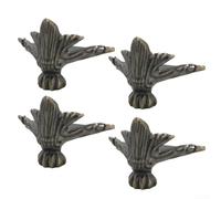 4PCS Antique Corner Protectors for Furniture, Zinc Alloy Decorative Feet Legs, Retro Metal Corner Brackets for Wooden Boxes Photo Frames Cases, Green Bronze(535-green)