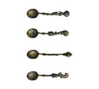 4Pcs Antique Dessert Spoon Creative Handle Teas Coffee Stirring Spoons Oceans Theme Teaspoon for Dessert Milkshakes Salad Home Kitchen Tool