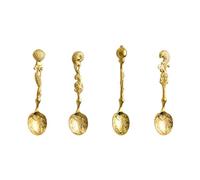 4Pcs Antique Dessert Spoon Creative Handle Teas Coffee Stirring Spoons Oceans Theme Teaspoon for Dessert Milkshakes Salad Home Kitchen Tool