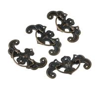 4Pcs Antique Jewelry Box Door Drawer Pulls Handles Knobs Furniture Kitchen Cupboard Cabinet Knobs and Handles with Nails(63x33mm)