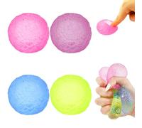 4PCS Anxiety Relief Squeezing Balls for Slow Rising Balls Sensory Fidget Squeeze Hand Exercise Stress Ball for Adults Fun Hand Grip Pressure Ball for Home Travel Textured Memory Gel Soft Fidget
