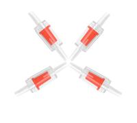 4pcs Aquarium Check Valves For Common Air Pumps,Aquarium Air Pump Check Valves Red Clear Plastic One Way Non-Return Check Valve AquariumAir Pump Accessories For Airline Tubing Fish Tank(4mm)