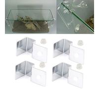 4Pcs Aquarium Cover Bracket Stainless Steel Fish Tank Glass Cover Clips Fish Tank Lid Holder Support(5mm)