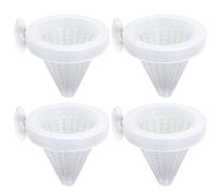 4Pcs Aquarium Feeder,Fish Food Feeder, Funnel-Shaped Fish Feeder for Worms, 2.6x2.7 Inch Aquarium Feeder with Suction Cup, Long Lasting Plastic Fish Food Feeder for Fish Tank