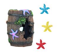 4Pcs Aquarium Hideout Kit, Stylish Fish Tank Ornaments, Non-Toxic Aquarium Hideaway for Betta, Complete Fish Accessories, Cute Betta Fish Accessories for Small & Medium Tanks