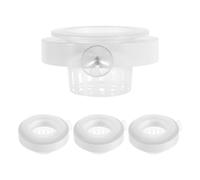 4pcs Aquatic Plant Holder with Floating Ring and Suction Cups Plastic | Tool-free Setup for Planted Tanks, Root Aeration Design, Fits Aquarium Glass Walls, Modern White Half Circle Style