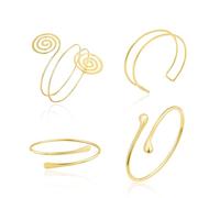 4PCS Arm Cuff for Women Upper Arm Cuff Jewelry Gold Bangles Bracelet Summer Beach Essentials, A1:GOLD, Zinc, no gemstone