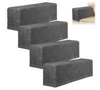 4PCS Armchair Covers Protectors Slipcover, Sofa Arm Covers Anti-Slip, Thickened Stretch Armchair Cover for Arms, Soft Polyester Arm Rest Cover for Sofa Protector Couches Recliner (4pcs Dark Gray)