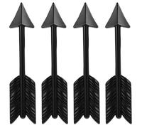 4pcs Arrow Shaped Zinc Alloy Cabinet Pulls 9.6cm Hole Spacing, Black | Easy Install, Convenient Door Opening, Chic Decor for Wardrobe Cupboards and Closet Furniture