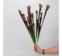 4Pcs Artificial Carnivorous Pitcher Plant 21.6In Fake Sarracenia Flower Stem for Vase Home Wedding Festival Floral Decoration (Coffee)