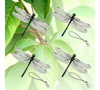 4Pcs Artificial Dragonfly Repellent Clip for Hat,High Simulation PVC Model with Safety Pin, Keeps Bees & Bugs Away, Suit Camping, Gardening & Outdoor Use,Ideal for Hats, Backpacks, Garden Decor