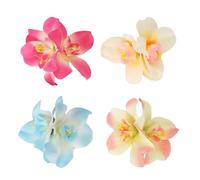 4pcs Artificial Flower Hair Clips for Women, Tropical Plumeria Hibiscus Hawaiian Flower Barrettes Bohemian Hairpins Claw Hair Accessories for Summer Beach Seaside Holiday Wedding Party (4 Colors)