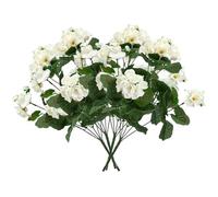 4Pcs Artificial Geraniums for Outdoors 13.7 Inch Geraniums Artificial Flowers Realistic Fake Geraniums Uv-Resistant Geranium Plants Silk Flowers for Floral Arrangement Decor, Artificial Geraniums