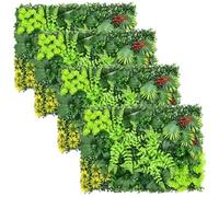 4Pcs Artificial Grass Wall Panels 60×40cm Reusable Green Privacy Hedge Fence for Indoor & Outdoor Ideal for Garden Wedding Decor Spring Leaf Backdrop Screening