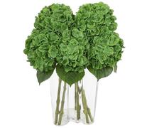 4pcs Artificial Hydrangea Flowers Fake Hydrangeas for Wedding Home Decor | Green Faux Hydrangea Double-Layer Petals Fake Flowers Realistic Hydrangea for Parties Office Indoor Home Decor