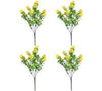 4PCS Artificial Lemon Branches Faux Lemon Stem Yellow Faux Fake Lemons Summer Table Decorations