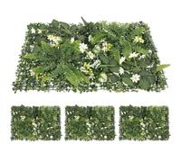 4Pcs Artificial Living Wall Panels,60x40cm Grass Plant Wall Panels Green Privacy Living Fence Screening Green Leaf Backdrop for Indoor Outdoor Garden Decor