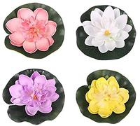 4pcs Artificial Water Lily Foam Swimming Pond Decor Lotus Foam Flower Floating Ornament For Pond Pool Aquarium Home Garden Ornaments