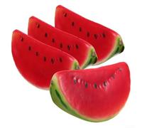 4pcs Artificial Watermelon Slices for Photography Props and Decorative Uses, Realistic Foam Fruit Models