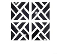 4Pcs Asian Style Acrylic Mirror Wall Stickers Self Square Decals for Home Decor Modern Minimalist Design Peel and Art 9.84x9.84in Silver Gold Black(Black)