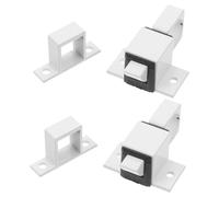4pcs Automatic Spring Latch for Door and Cabinet Home Security White | Aluminum Alloy Build, Self Closing Push Latch Mechanism, Wear Resistant Locking for Pets