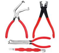 4pcs Automotive Electrical Disconnect Pliers, Straight & 60° Angled Connection Pliers & Connector Separator Multi-Purpose Fuel Line Clip Spark Plug Hose Clamp Removal Tool for Car Truck Repair