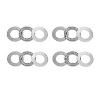 4pcs AXK2035 Thrust Needle Roller Bearings 20x35x2mm with AS2035 Washers, Hardened Steel for High Axial Load, Compact Stiffness, Compatible with Agricultural Machinery, Robotics, Elevators