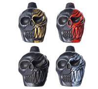 4pcs Aztec Death Whistle, Authentic Human Sounding Loud Screams, 125 DB Bronze Ware Demon Skull, Thunderer War Whistle, With Drawstring Bag, For Day Of The Dead Halloween